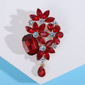 Crystal Leaf Cluster Drop Brooch Gold Tone Four Colors view 6