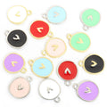 Round Enamel Heart Charms in Gold and Silver Tones, Seven Colors view 5