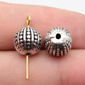 10x10x10mm 3.5g Multicolor Zinc Alloy Dotted Texture Round Ball Loose Metal Beads for DIY Jewelry