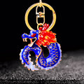 Enamel Coiled Chinese Dragon Keychains in Four Colors plus Assorted view 1