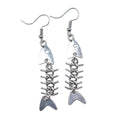 Jointed Fish Skeleton Earrings in Detailed Metal Finishes for Jewelry Making view 4