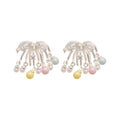 Pastel Bead and Crystal Fountain Cluster Stud Earrings view 5