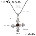 Gold Silver Cross Pendant Necklaces With Center Stone view 8