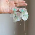 Teal Shell Disc Necklace And Butterfly Shell Earrings view 4