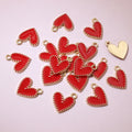 Beaded Edge Enamel Heart Charms in Eleven Color Options view 9