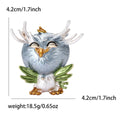 Antlered Owl Brooch in Four Enamel Colorways Clothing Pin view 8