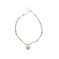 Green and Brown Beaded Celestial Medallion Necklace view 5