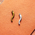 Curved Chili Pepper Charm Metal Jewelry Making Component In 2 Finishes view 1