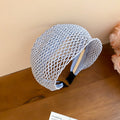 Wide Lattice Woven Mesh Headbands Coffee Light Blue view 7