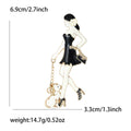 Woman Walking Dogs Brooch for Jackets Scarves and Coats view 6