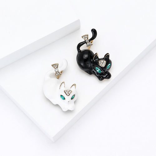 Arched Cat brooch displayed at a slight angle