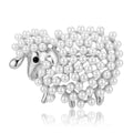 Clustered Pearl Sheep Metal Brooch in Three Finishes view 5