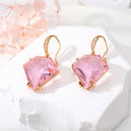 Gold Tone Faceted Irregular Crystal Leverback Drop Earrings in Four Colors view 6