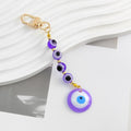 Gold-Tone Evil Eye Bead Keychain With Glass Disc Pendant view 7