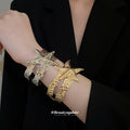 Hammered Starfish Bracelet Shell Spiral Arm Cuff Four Styles view 3