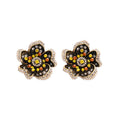 Vintage Style Crystal Floral Stud Earrings in Two Designs view 5