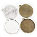 Plain Round Pendant Cabochon Settings in Two Antique Finishes view 5