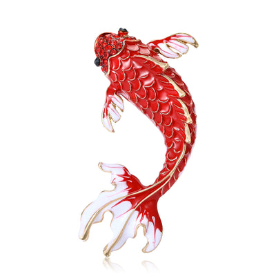 Product display showing a long curved koi with textured scales and translucent fins