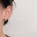 Gold Bezel Oval Tiger Eye Cabochon Stud Earrings Pair view 2