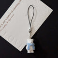 White Flocked Polar Bear Phone Charms in Four Scarf Styles view 6