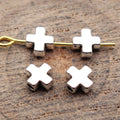 Cross Shaped Jewelry Spacer Beads in Four Metal Finishes view 2