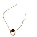 Gold U-Shape Tiger Eye Bead Pendant Chain Necklace view 5