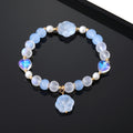Translucent Bead Stretch Bracelets with Cat Paw Glass Charms view 3