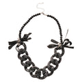 Speckled Acrylic Chain Link Earrings Necklace Black White 4 Styles view 5
