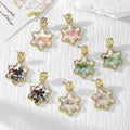 Gold Snowflake Dried Flower Resin Stud Earrings Four Styles view 1