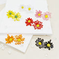 Matte Daisy Flower Stud Earrings Yellow Center 6 Colors view 1