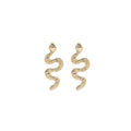 Curving Snake Clear Look Long Statement Stud Earrings view 5