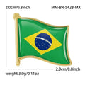 Brazil Flag Enamel Lapel Brooch With Gold Tone Border view 5