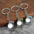 Camera Shaped Metal Keychain With Split Ring In Three Finishes view 1