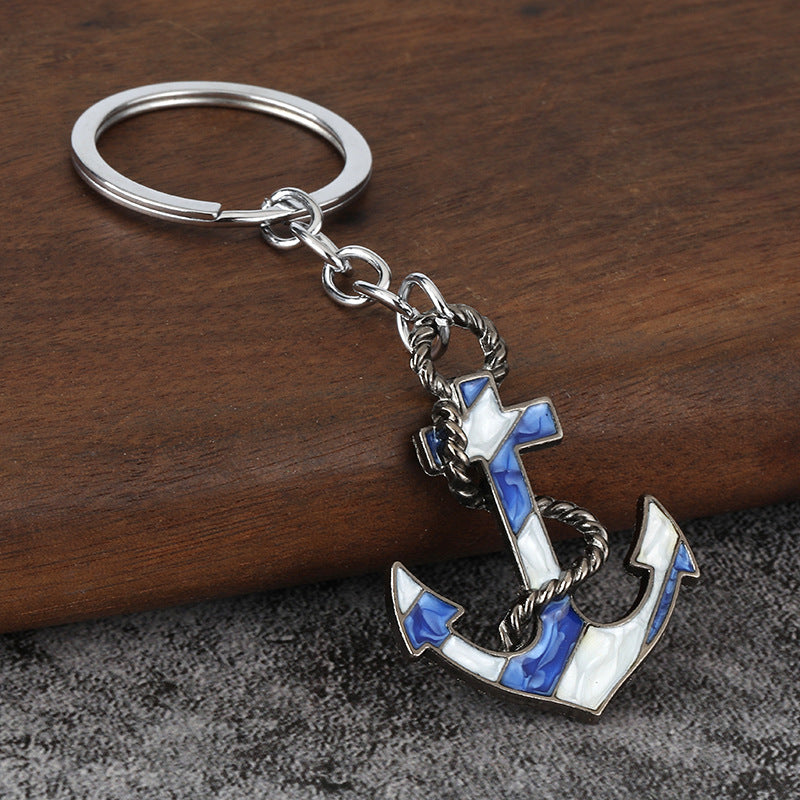 Creative Ship Anchor Metal Keychain for Car Keys and Nautical Gifts