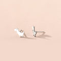 Gold and Silver Tone Small Dinosaur Stud Earring Pairs view 5