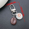 White Cup Brown Cup or Three Coffee Bean Keychains view 3