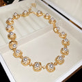 Gold Twisted Leaf Pearl Necklace Bracelet Stud Earrings view 6
