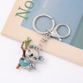 Rhinestone Koala Mother Baby Keychain Silver Clasp 4 Colors view 6