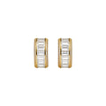 Gold Rectangular Crystal Huggie Earrings Fashion Jewelry Accessory view 5