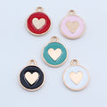 Two Tone Heart Enamel Alloy Charms in Five Colors for Jewelry Making view 2