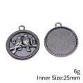 Antique Silver Elephant Round Cabochon Setting Jewelry Making Component view 3