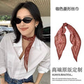 Brown Paisley Skinny Scarf With Tapered Ends And Border Print view 1