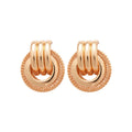 Sculptural Triple Loop Stud Earrings with Distinctive Textured Details view 5