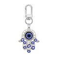 Twelve Piece Silver Tone Hamsa Heart and Evil Eye Keychain Set view 4