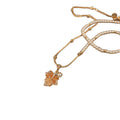 Gold Maple Leaf Necklace And Stud Earrings With Crystals view 5