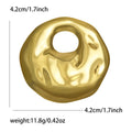 Organic Open Circle Brooch with Rippling Polished Surface view 5
