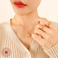 Square Butterfly White Shell Pendant Necklace Gold or Steel view 3