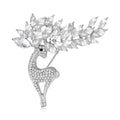 Rhinestone Deer Brooch Marquise Crystal Antlers Gold Silver view 5