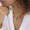 Red Crystal Cherry Charm Necklace and Bracelet Collection view 3