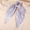 Printed Satin Evil Eye Scarf Scrunchie Hair Ties with Long Tails view 11